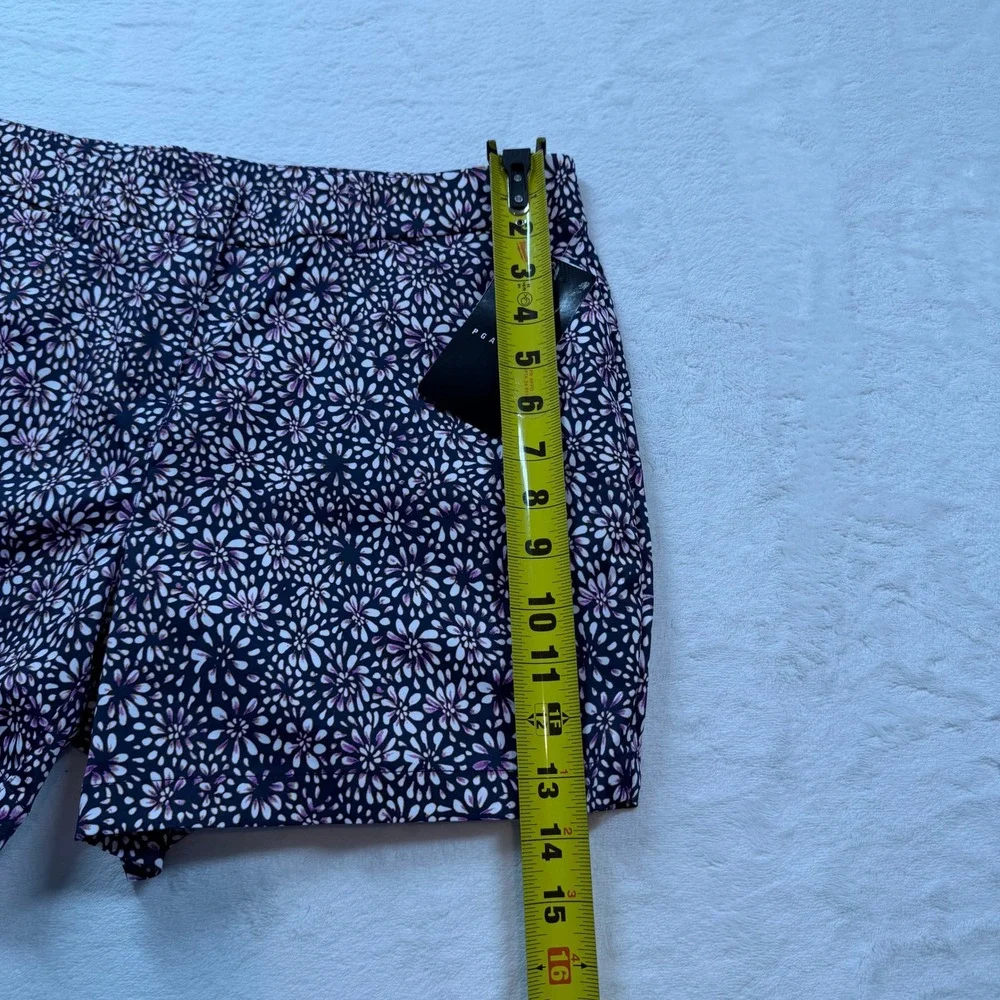 PGA Tour Golf Shorts Womens Size 10 Navy Purple Floral New With Tags Athletic